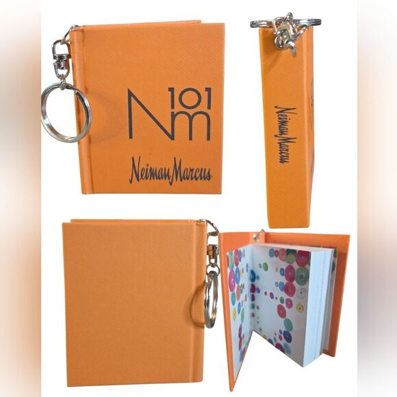 Neiman Marcus Vibrant Orange Keychain Notebook NEW - Picture 3 of 3